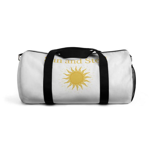 Sun and Steel Duffel Bag — Athletic Travel Gym Bag with Sun Emblem Printify