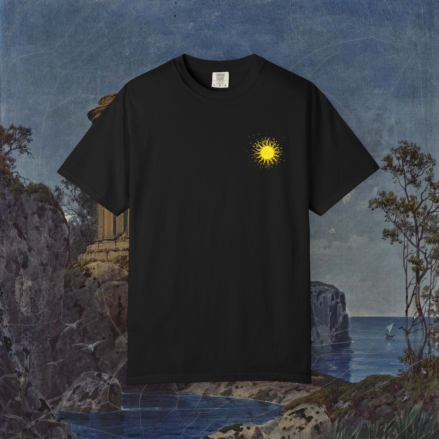 Vitality Sunrise Embroidered T-Shirt Printify