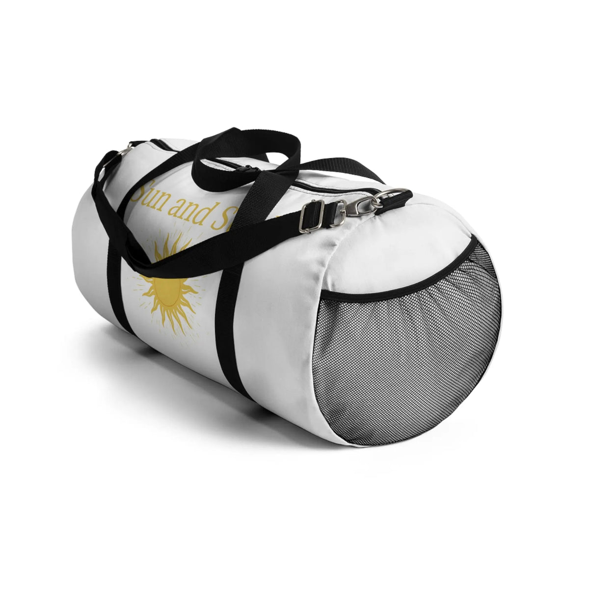 Sun and Steel Duffel Bag — Athletic Travel Gym Bag with Sun Emblem Printify