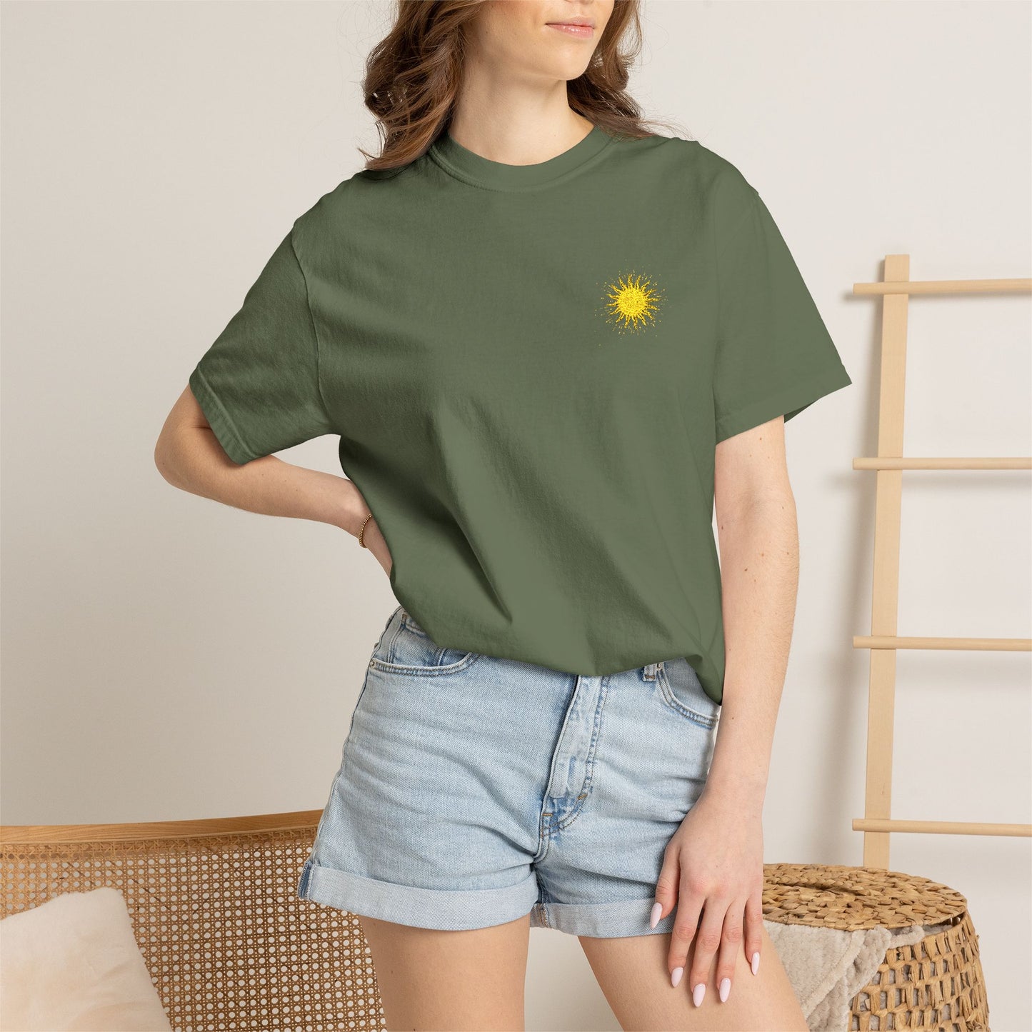 Vitality Sunrise Embroidered T-Shirt Printify