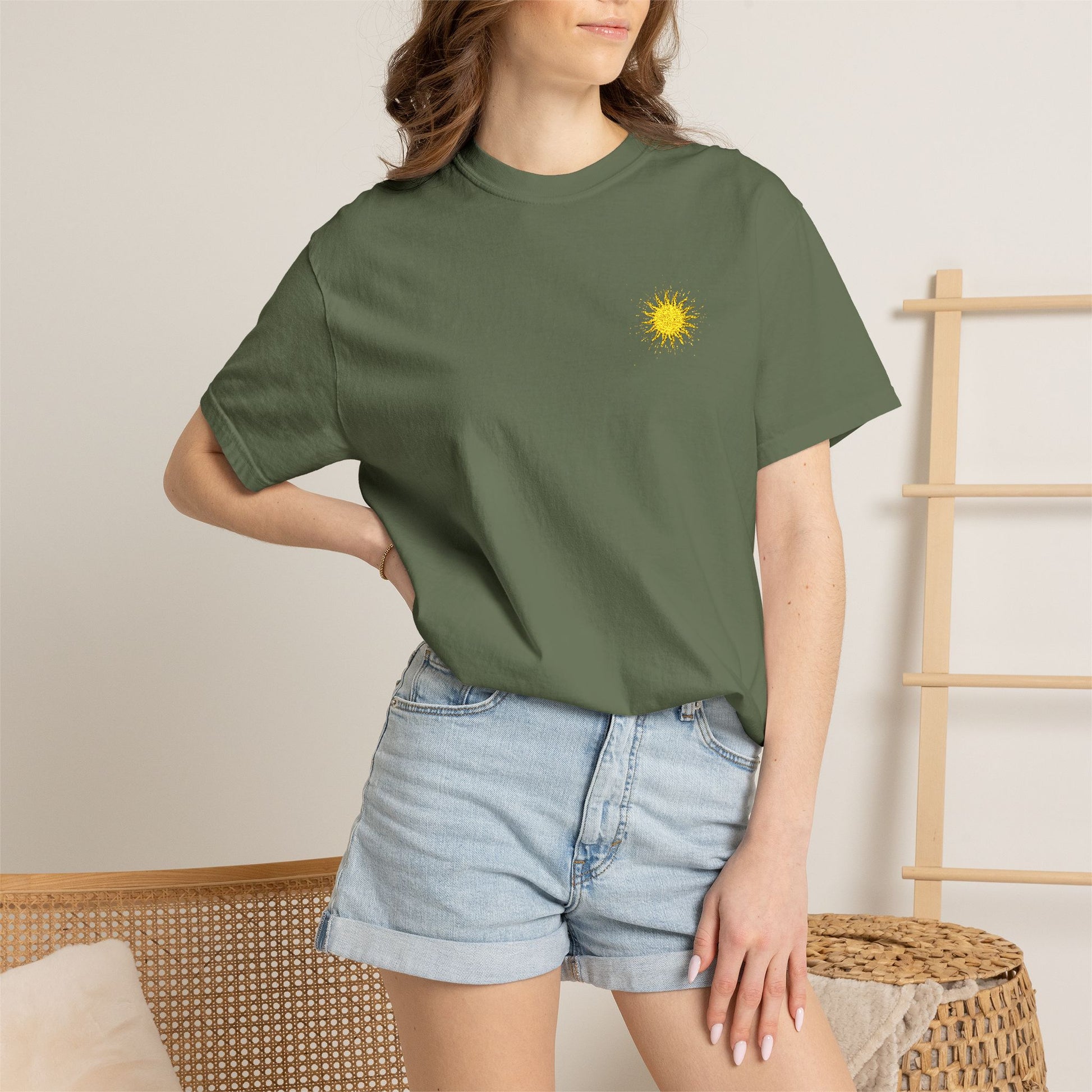 Vitality Sunrise Embroidered T-Shirt Printify