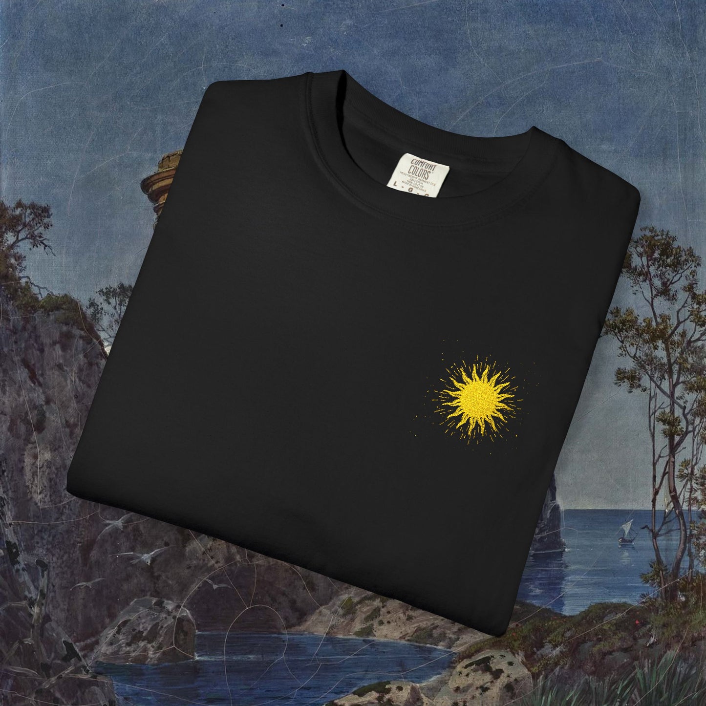 Vitality Sunrise Embroidered T-Shirt Printify