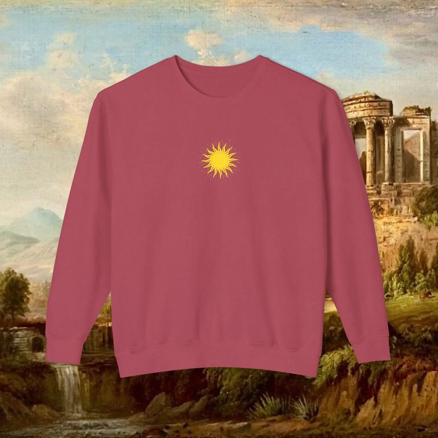 Sunrise pillars of Hercules crew neck Printify