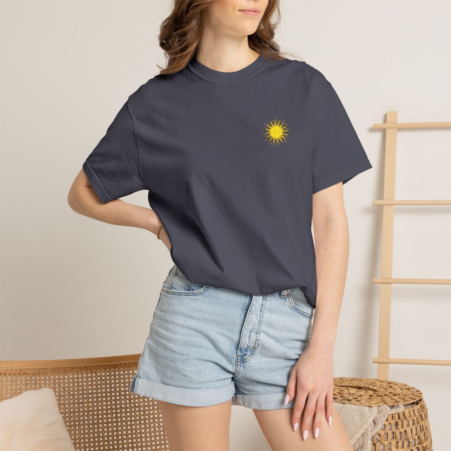 Vitality Sunrise Embroidered T-Shirt Printify