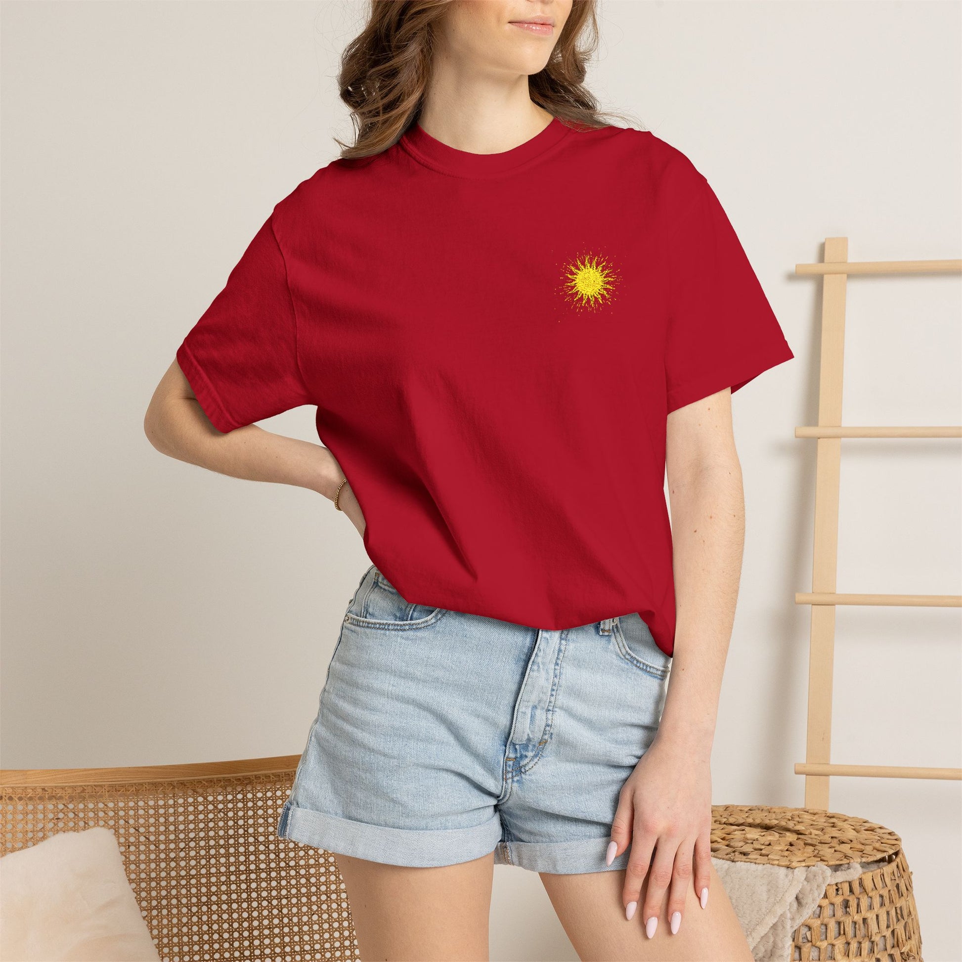 Vitality Sunrise Embroidered T-Shirt Printify