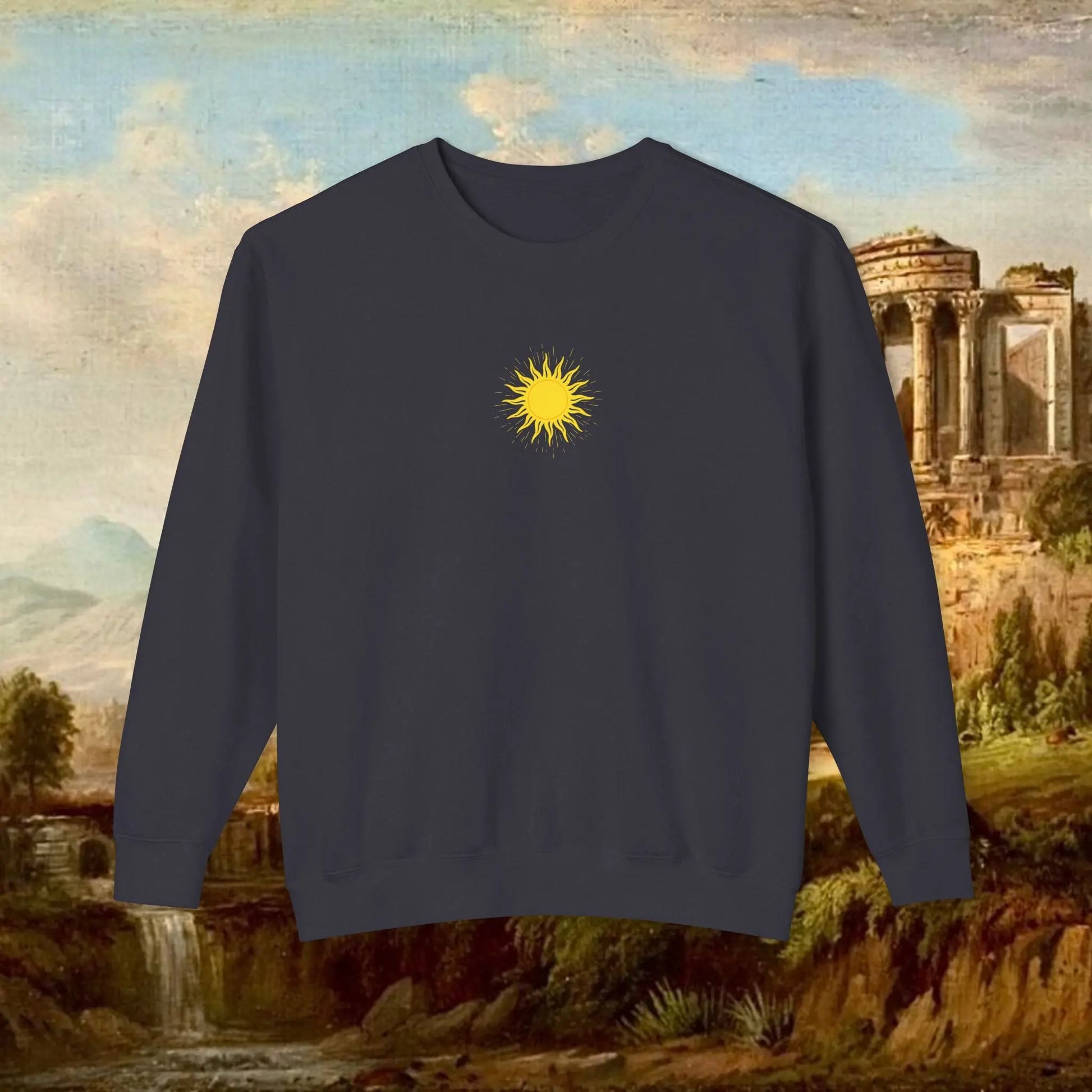 Sunrise pillars of Hercules crew neck Printify