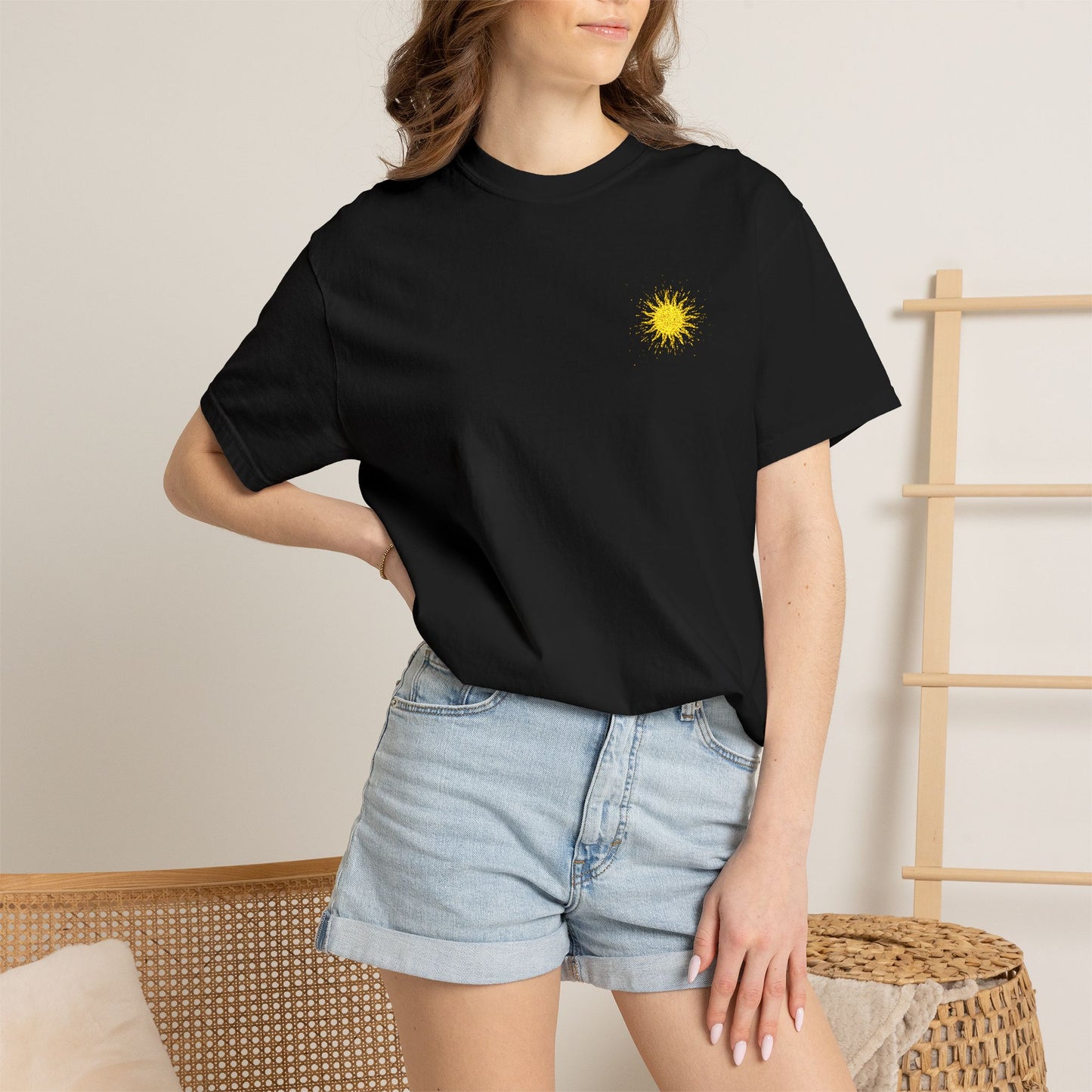 Vitality Sunrise Embroidered T-Shirt Printify