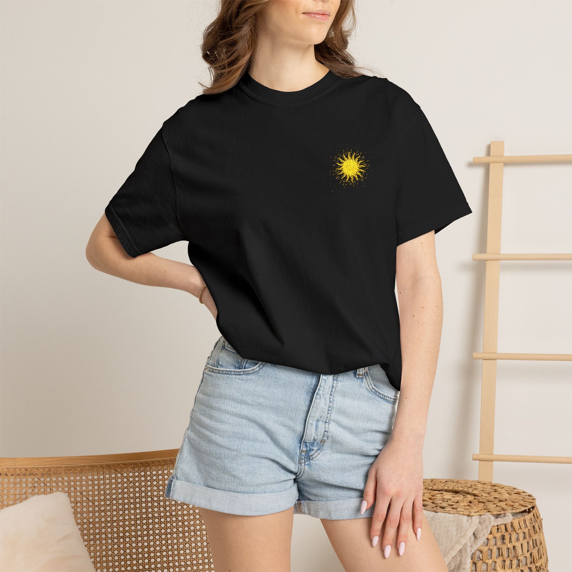 Vitality Sunrise Embroidered T-Shirt Printify