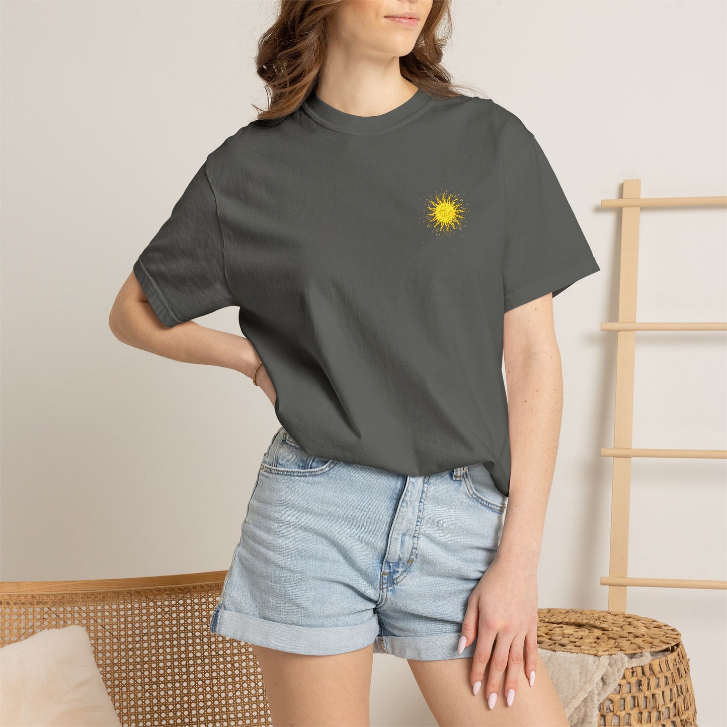 Vitality Sunrise Embroidered T-Shirt Printify